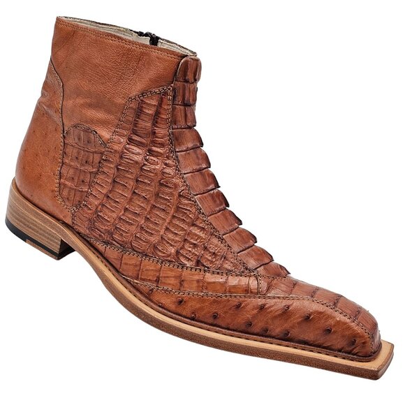 Fennix Other - Exotic Fennix Italy Hornback Crocodile Ostrich Brown sz 9 Chelsea Dress Zip Boot